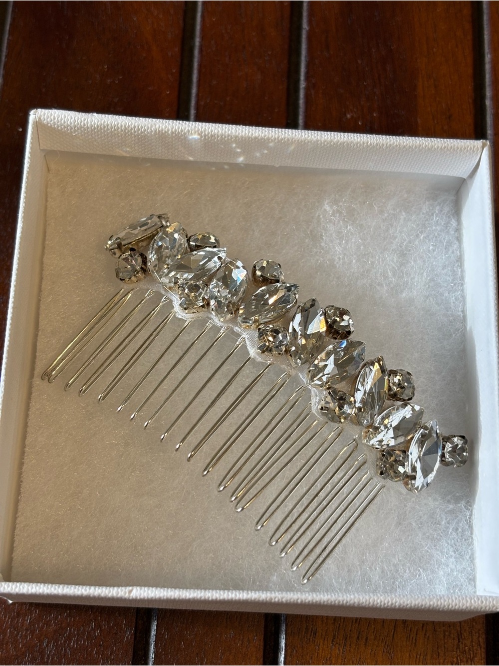 Crystal Embellished Hair Comb - Clear